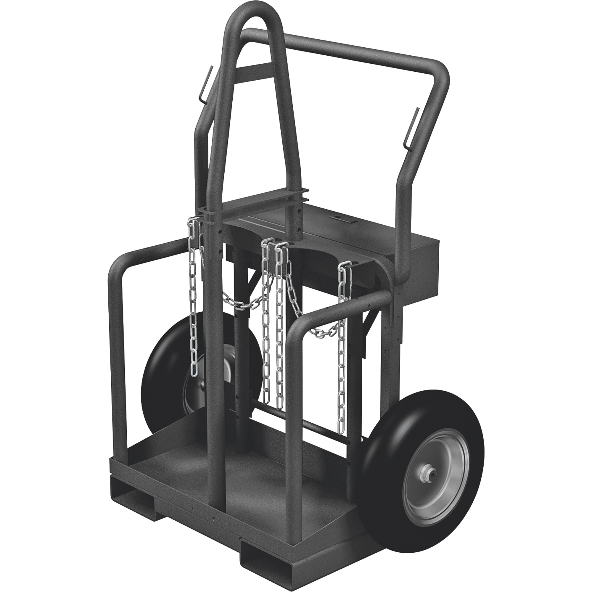 Klutch Welding Cylinder Torch Cart w/ Fork Pockets, 440-Lb. Capacity, Foam-Filled Wheels, Powder-Coat Finish